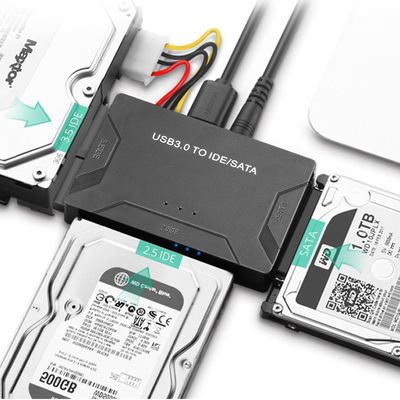 Swhyv Usb3.0 til Sata Ide-omformer harddiskadapterbryter for 2,5" 3,5"-tommers Ide Hdd Sdd