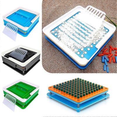 Kapselin täyttö manuaalinen kone 100 reikää vitamiinijauhekapseleiden täyttötyökalu kotikäyttöön Sininen