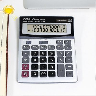 OSALO OS-1200V 12-numeroinen työpöydän laskin aurinkoenergian kaksitehoinen laskin