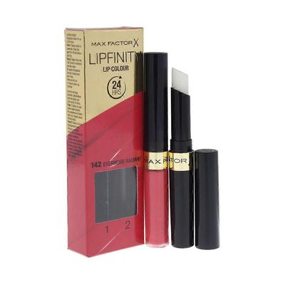 Max Factor Lipfinity Huulipuna Kaksi Askelta Uutuus Pakkauksessa - 142 Evermore Radiant 142 ikuisesti säteilevä