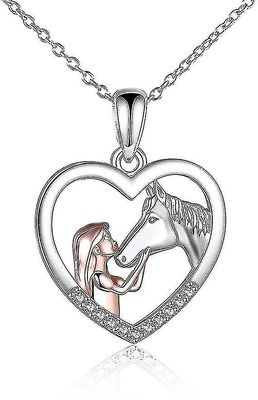 Pige og hest halskæde til piger Heste smykker Hestegaver