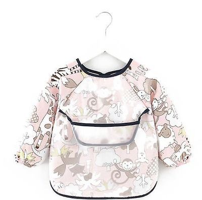 Handuo Baby vandtæt hagesmække med lomme | Plet og lugt Modstand Play Smock Forklæde Pink 120cm