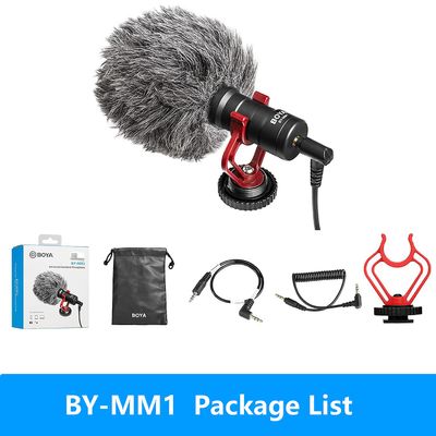 Boya kondensator haglgevær mikrofon Professional Studio Mini Mic med stødmontering til Iphone Android PC DSLR kamera Vlog-optagelse AF-MM1