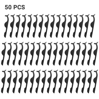 Besser 1/5/30/50x Fake Lash Pincet Klip Falsk øjenvipper Makeup Applikator Tool Sort 50PCS