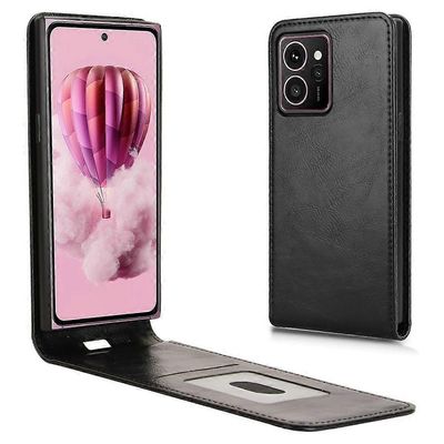 HMD Skyline -kotelo, jossa korttipaikka magneettinen pystysuora käännettävä nahkainen puhelimen kansi - musta Monivärinen Black