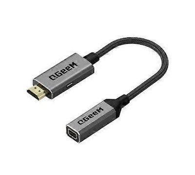 Qgeem Hdmi Single To Mini Dp Converter Adapter Cable Uhd 4k@30hz Plug