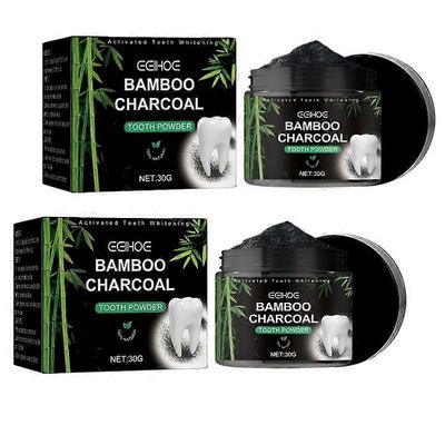 2kpl bambuhiili hammasjauhe hampaiden valkaisu luonnollinen orgaaninen värjäys