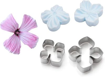 Baicccf Sugarpaste Flower Craft Tools Silikoni veiner-muotit ja fondanttileikkurit Setti kakkukoristeet Leipomotyökalut (hortensia)