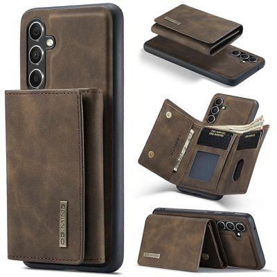 DG. MING M1 Sarja Samsung Galaxy A56 5G Kotelo Jalusta PU Puhelimen Kuori Irrotettavalla Lompakolla - C Monivärinen Coffee