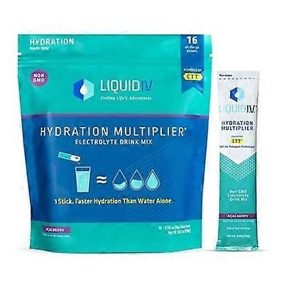 Liquid I.V Nestemäinen IV Hydration Multiplier Elektrolyyttijuomasekoitus Acai Berry 16 pakettia 16 Packets