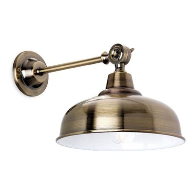 Firstlight Lighting Preston 1 Lys Indendørs Dome Væg Lys Antik Messing, E14