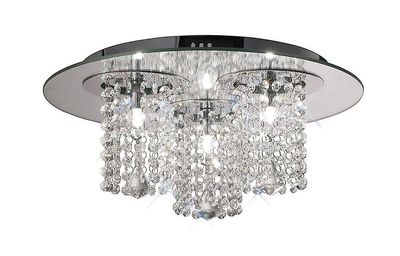 Inspired Lighting Pegasus Flush Loft 3 Lys poleret Krom, Spejl, Krystal