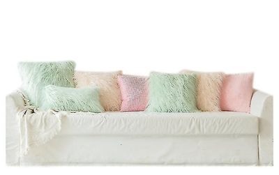 Yunshu Fluffy soft square pudebetræk plys pudebetræk faux pels pudebetræk grøn