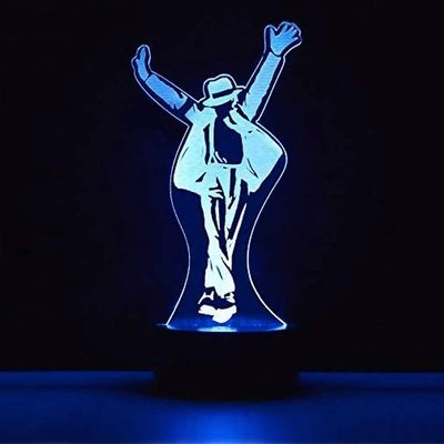 Michael Jackson Action Figur 3d Lamper Optiske Illusioner 7 Farver Change Touch Switch Night Light