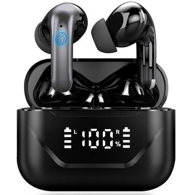 A17 Pro 3 in 1 langattomat Bluetooth reaaliaikaiset kääntäjäkuulokkeet, 144 kieltä, musta väri, kompakti muotoilu