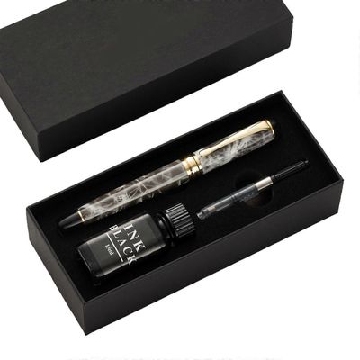 mustekynä lahjasetti sileä kirjoituskynä 0,7 mm 1,0 mm mustekynäsarja kalligrafiakynä yrityskynä opiskelija Phantom musta laatikko Phantom Black la...