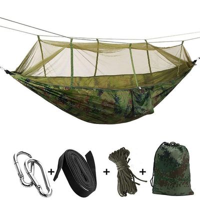 Bærbar faldskærm Camping Rejse hængekøje med myggenet sovende gynge camouflage