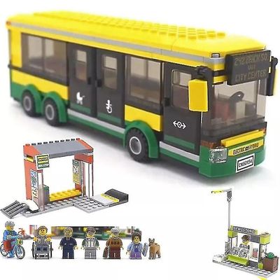 02078 60154 Yhteensopiva Lepining Cityn linja-autoasema Classic Rakennuspalikat 377kpl Lehtikioskin malli palikat Lelut