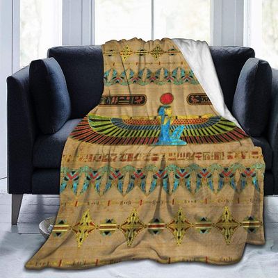 Egyptisk gudinne Isis ornament på papyrus kaste teppe myk flanell fleece teppe for sofa, seng, sofa, stol kontor, reise, camping-R500 60x50in 150x1...
