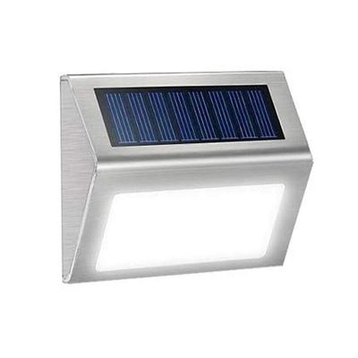 2/4/6/8/10Pcs 3led sol lampe rustfrit udendørs vandtæt væg lys haven landskab sti trappe trin haven dekoration Hvid 6pcs