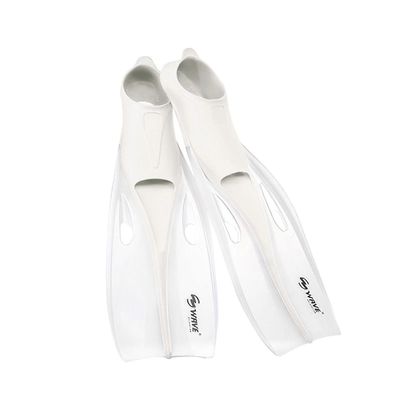 Sukellusevät Full Foot Pocket Uima-Räpylät Avoin Varvas Snorklaus Uimaevät Uimaevät Ei hihnoja 4 kokoa Valkoinen läpinäkyvä L