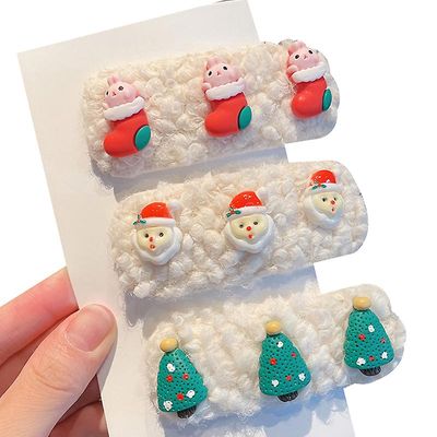 Handuo Christmas Hair Clipscute Santa juletræ Xmas Party hår tilbehør til piger babyer style6