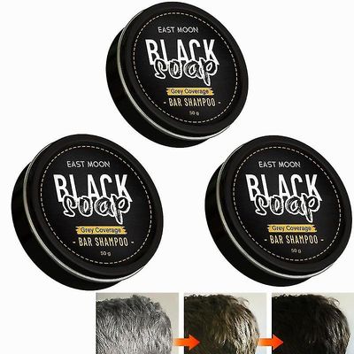 Mænds grå dækning Bar Shampoo Hår Mørkere Sort sæbe