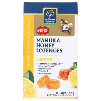 Manuka Health Manuka Terveyshunaja ja sitruunan imeskelytabletti, 15 kreivi (pakkaus 4)