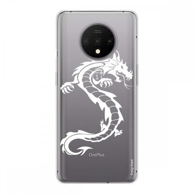 Crazy Kase Sag for Oneplus 7t Soft Silicone 1 Mm, Dragon White