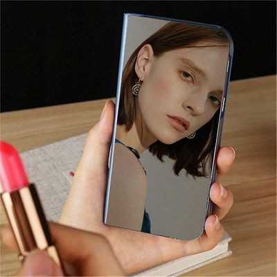Telefon sag, smart Clear View Stående Mirror Full Body Magnetisk Flip Beskyttende Cover Til Iphone Xs Max Sølvfarvede