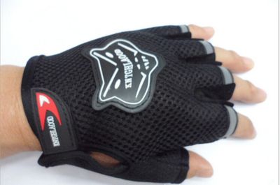 Ruili Udendørs Sport Fingerless åndbare cykelhandsker Cykel Cykel Halvfinger Handsker Sort