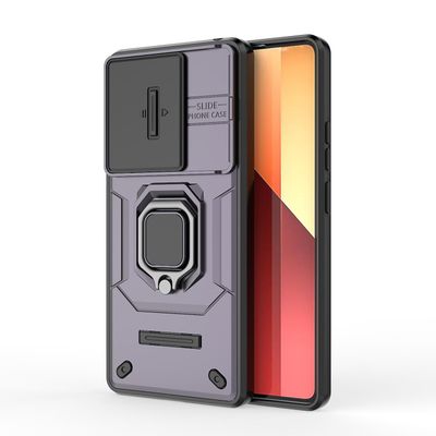 Xiaomi Redmi Note 13 Pro 4G / Poco M6 Pro 4G -kotelolle PC + TPU-liukulinssin kansi pudota puhelimen kansi Violetti