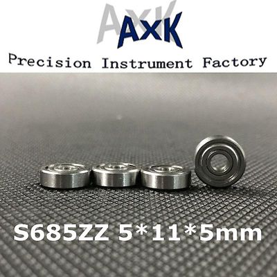 Gratis forsendelse 10stk Abec-5 S685zz 5 * 11 * 5 mm rustfrit stål dybe rille kuglelejer S685 Zz S618 / 5z Roulement A Bille