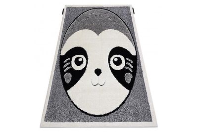 RugsX Moderne børnetæppe JOY Panda, til børn - strukturelle to niveauer af fleecegrå / creme grå 160x220 cm