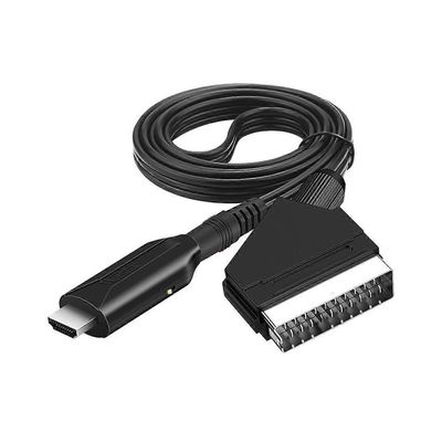 Scart to -yhteensopiva yhteensopiva kaapelimuunnin Professional Video Audio Adapter HD TV DVD Gam musta