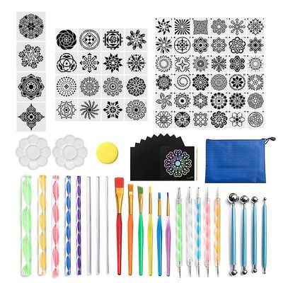 93 Pcs mandala maleri værktøj skabelon diy graffiti kunst søm forsyninger på17