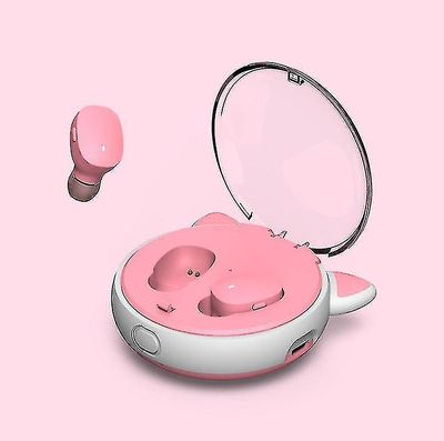 Tws Bluetooth 5.0 Headset In-ear Mini Stereo Sports Headset (med opladningsrum) Pink