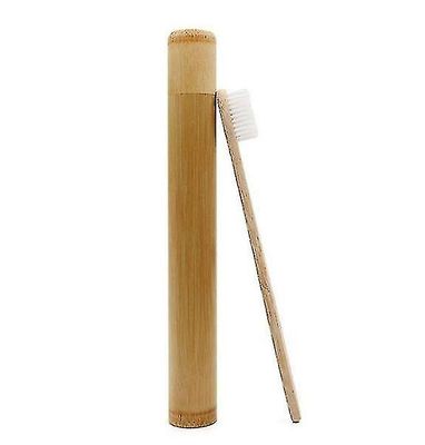 Mikasa Eco Friendly Natural Bamboo Soft Head Tandbørste med Rejse Sag Hvid