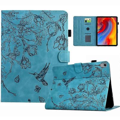 Yhteensopiva Xiaomi Redmi Pad 2 -kotelon kanssa Flower Bird -painettu korttipidike nahkainen tabletin kansi Vaaleansininen