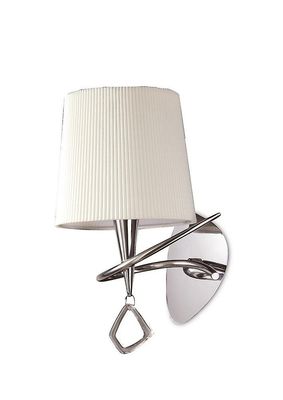 Inspired Lighting Mara væglampe skiftede 1 lys E14, poleret krom med elfenben hvid nuance