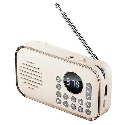P35 kannettava Bluetooth 5.0 FM-radio 3,5 mm: n äänikaapelilla retrokaiutintuki TF-kortti U-levy Beige