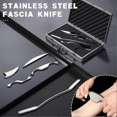 1/5kpl lihaskaavin iastm työkalusarja, gua sha ruostumaton teräs fascial release tool syväpehmytkudoshierontatyökalusarja lihaskivun lievittämiseen...