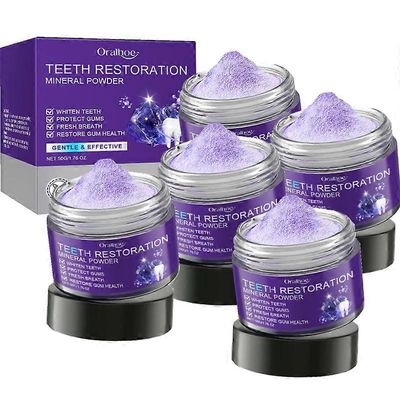Mineraalihammasjauhe Luonnollinen kirkastava Kiillotus Hammasjauhe Vahvista hampaita ja ikeniä Hampaiden korjaus Mineraalijauhe naisille 5pcs