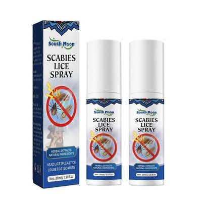 2x New Lice Removal Spray Anti-Itching Scuries Kill Head Lice Skin Care Natural