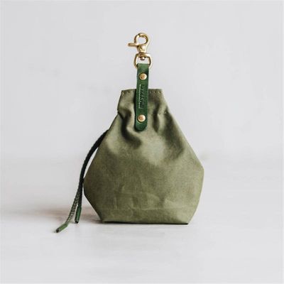Hund Treat Pouch - Portable Hund Training Behandler Taske, snor forsegling metode og talje krog spænde Snack Bag Verde