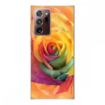 Crazy Kase Hull Til Samsung Galaxy Note20 Ultra I Silikone Soft 1 Mm, Pink Flower Farvet