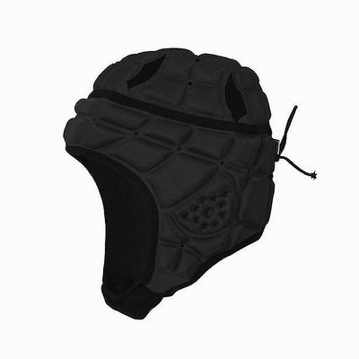 Børn Sport Rugby Soft Helmet Fodbold Målmand Justerbar Hovedbeklædning Protector Cap Fodbold Headguard Sort M