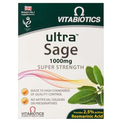 Vitabiotics Ultra Sage 1000mg Super Strength - 30 tablettia