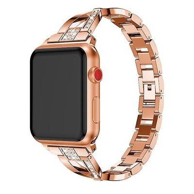 AIR Universal Metal X-Shape rem til Fitbit Versa / Fitbit 2 / Fitbit Lite Pink Gold