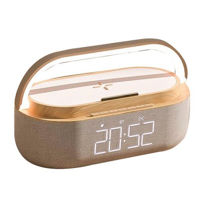 Digitaalinen herätyskelloradio Bluetooth-kaiuttimella, 15 W: n langaton laturi, kaksi, säädettävä kova hälytysääni Valokuvan väri
